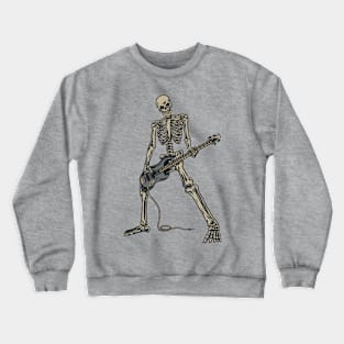 Cool Skeleton Playing Bass Music Instrument Design for Bass Guitarist and Bass Player Gift Crewneck Sweatshirt